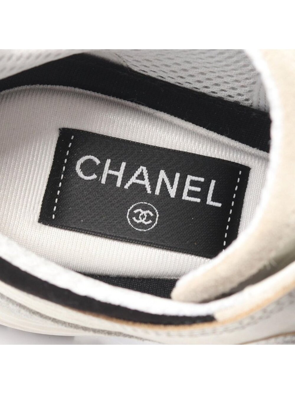 Chanel Sneakers CC Logo Silver Leather - Picture 5 of 11